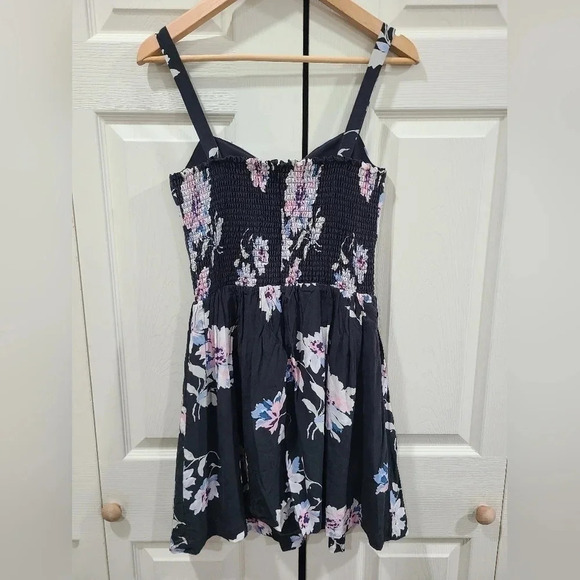 Joie Pink & Black Latelle Summer Floral Print 100% Silk Sundress Size Small EUC - Picture 6 of 11